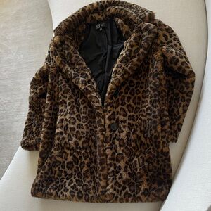 Zara Brown Leopard Print Teddy Jacket